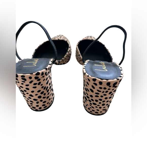 Lulus Cheetah Suede Pointed-Toe Mules | Size 9 | Slingback, Block Heel - Picture 5 of 7